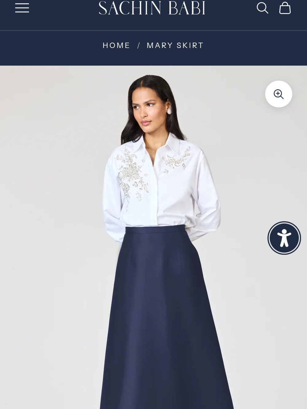 Sachin + Babi Deep Navy A-Line Maxi Skirt